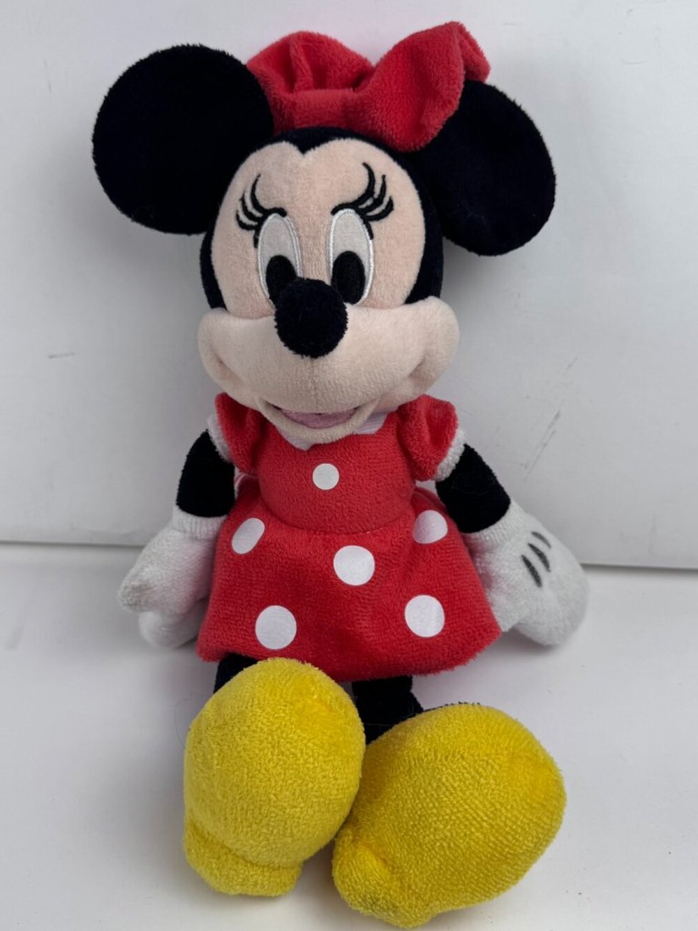 Disney Minnie Mouse Plush 9" Stuffed Animal Red Polka Dot Dress Just Play Toy